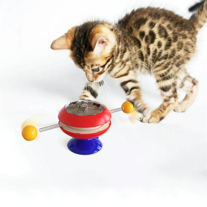 Catnip Interactive Training Toy Funny Spinning Windmill Ball Cat Toy